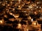 Amazing view of the Sassi of Matera at night. Landscape of the historical part of the town. An Unesco World Heritage Site