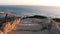 Amazing view of the sea during sunset, seen from a lovely and rustic viewpoint in Cabo Mondego, in Portugal