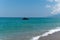 Amazing view of sea surface landscape at Gagra Abkhazia resort with blue sky as background