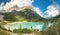 Amazing view of Sorapis lake Lago di Sorapis Dolomites, Italy