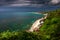 Amazing view of steep cliff and ocean at Tropical island Bali, Indonesia