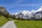 Amazing view of Swiss Alps and meadows near Oeschinensee (Oeschinen lake), on Bernese Oberland, Switzerland