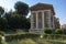 Amazing view of Temple of Portunus in city of Rome, Italy