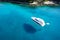 Amazing view to boat, clear water - caribbean paradise