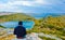 Amazing view to the Kornati archipelago on the Mediterranean Sea in Croatia