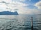 Amazing view to lake Zug from harbour at mount Rigi