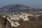 Amazing view to town of Fira and Prophet Elias peak, Santorini island, Thira, Greece