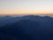 Amazing view from the top of Djebel Toubkal, North Africa's highest mountain, at sunrise. Morocco.