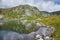 Amazing view of The Trefoil lake, Rila Mountain, The Seven Rila Lakes