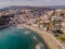 Amazing view on Ulcinj town in Montenegro. Clock Tower of Ulcinj Sahat Kulla. Lami Mosque. Ulcinj is a popular tourist