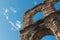 Amazing view of Verona Arena in a blue sky. A Roman amphitheatre in Piazza Bra, Verona, Italy