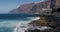 Amazing view. Waves breaking on the rocks. Splashing waves. Canary Islands. Tenerife. Los Gigantes