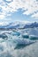 Amazing view of white icebergs and ice floes in Jokulsarlon glacier lagoon. Travel destination. Natural wonder