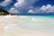 Amazing view on a white sand beach on Bermuda islands.