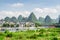 Amazing view of Yangshuo Town and scenic karst mountains, China