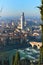 Amazing viewpoint of Verona city and River Adige, Italy