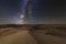 Amazing views of the Gobi desert under the starry sky.