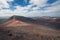 Amazing volcanic landscape and lava desert in Timanfaya national park, Lanzarote, canary islands, Spain.