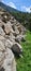 Amazing water dam back view full of stones