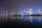 Amazing water reflecting image of  Chongqing City Skyline