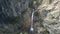 Amazing waterfall in rocks, aerial view on landmark of nature of Cyprus