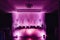 Amazing wedding interior decor, pink and violet backlight