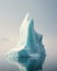 Amazing white iceberg floats in the ocean with a view underwater. Hidden Danger and Global Warming Concept. Tip of the
