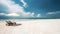 Amazing White Sand Beach Panorama Landscape With Longer Chairs And Umbrella As Travel Tourism Concept - Generative AI