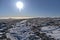 Amazing wide angle view of winter Wicklow Mountains seen from Fairy Castle Two Rock Mountain, Dublin Mountains, Ireland