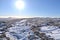 Amazing wide angle view of winter Wicklow Mountains seen from Fairy Castle Two Rock Mountain, Dublin Mountains, Ireland