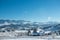 Amazing winter landscape from the countryside near mountains