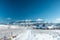 Amazing winter landscape from the countryside near mountains