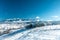 Amazing winter landscape from the countryside near mountains