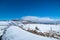 Amazing winter landscape from the countryside near mountains