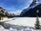 Amazing winter landscape outside of Field, British Columbia, Canada along the trans-canada highway in yoho national park