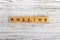 amazing word made with wooden blocks concept