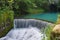 Amazingly beautiful mountain`s spring with heavenly blue water color and small waterfall named Krupajsko Vrelo