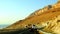 Amazingly beautiful mountain stone desert along the road along the Dead Sea. Israel.