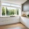 Amazingly bright kitchen in a contemporary house with a window.