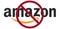 Amazon Boycott concept with logo and red sign - banner design