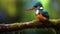 The Amazon Kingfisher on the rain forest