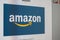 AMAZON logo on PC screen. Amazon is an American company world`s largest e-commerce platform and public-cloud computing company by