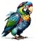 Amazon parrot artistic feathers artist pop art color design