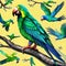 Amazon parrot tree branch perch flying bird