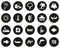 Amazon Rainforest Icons White On Black Flat Design Circle Set Big