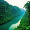 amazonas tropical river fictional landscape created with