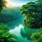 amazonas tropical river fictional landscape created with