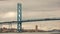 Ambassador Bridge Carries Traffic Across Detroit River United States Canada