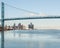 Ambassador Bridge reflection in an icy Detroit River