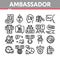 Ambassador Creative Collection Icons Set Vector